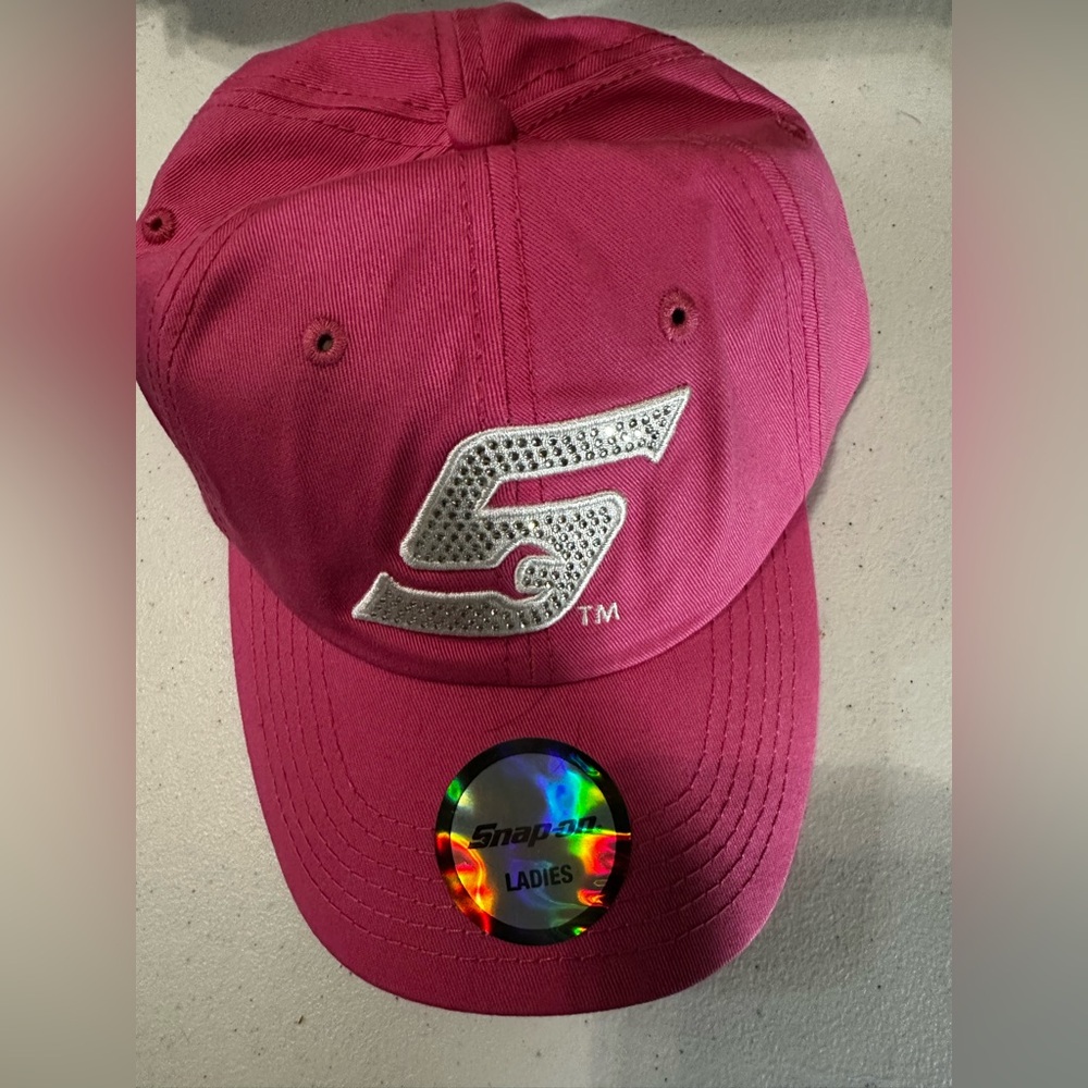 Snap-on Tools Ladies Pink Cotton Baseball Cap with Silver Bling Logo